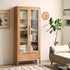 Seattle Natural Solid Oak Large Display Bookcase Cabinet - Oak Furniture Store