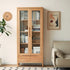 Seattle Natural Solid Oak Large Display Bookcase Cabinet - Oak Furniture Store