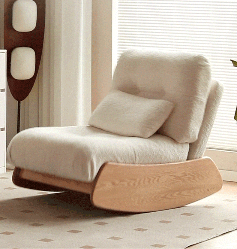 Skara Natural Solid Oak Rocking Sofa Chair - Oak Furniture Store