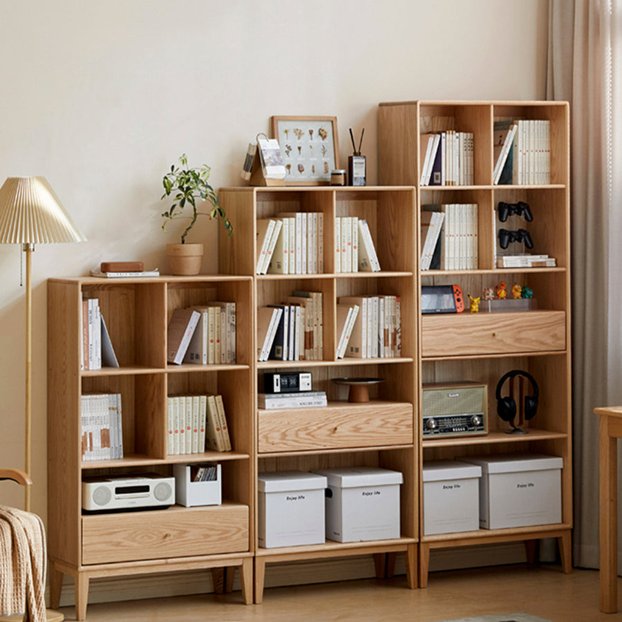 Oslo Natural Solid Oak Bookcase