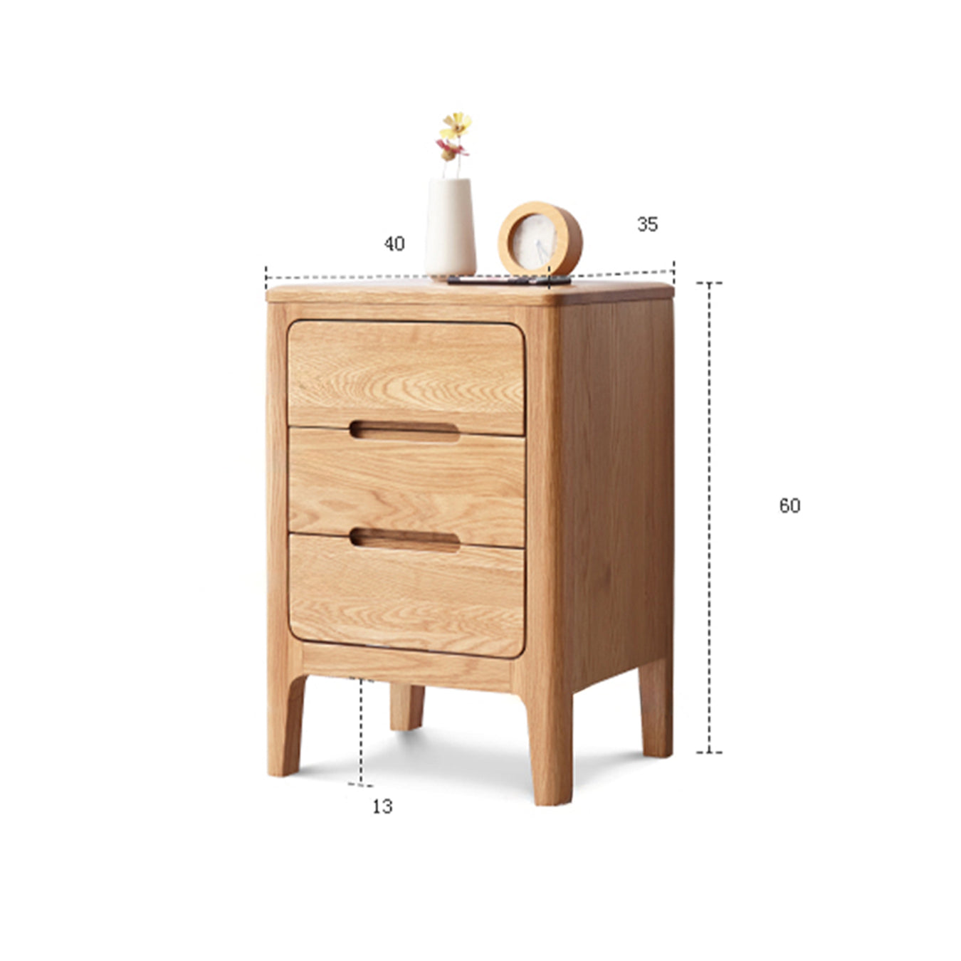 Seattle Natural Solid Oak Bedside Table