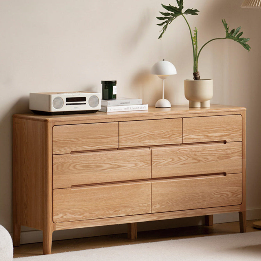 Seattle Natural Solid Oak 3+4 Chest of Drawers