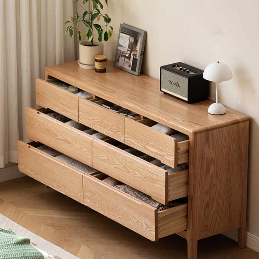 Seattle Natural Solid Oak 3+4 Chest of Drawers