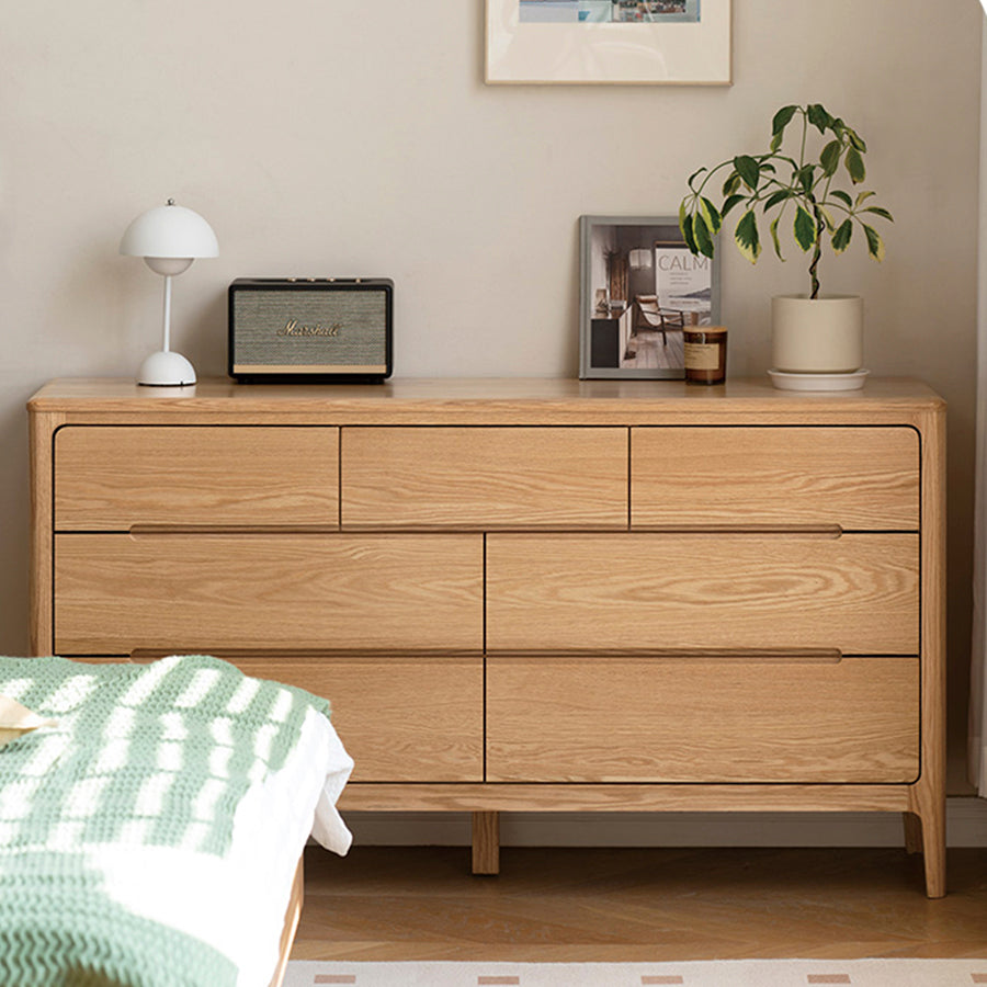 Seattle Natural Solid Oak 3+4 Chest of Drawers