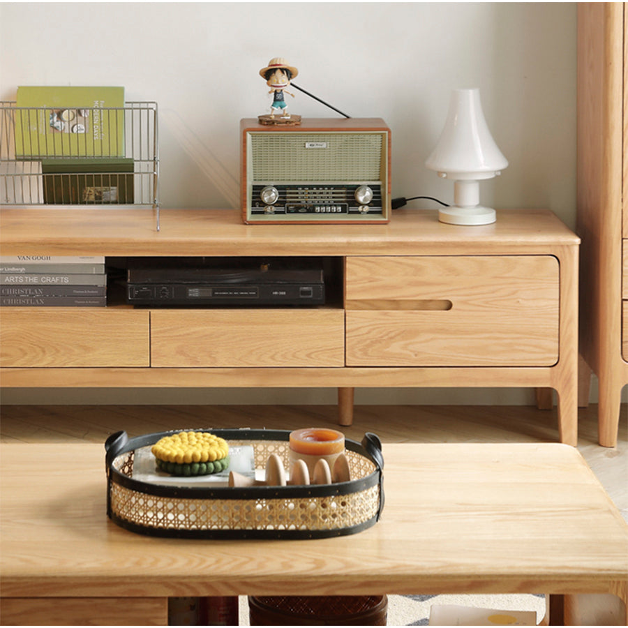 Seattle Natural Solid Oak Entertainment Unit