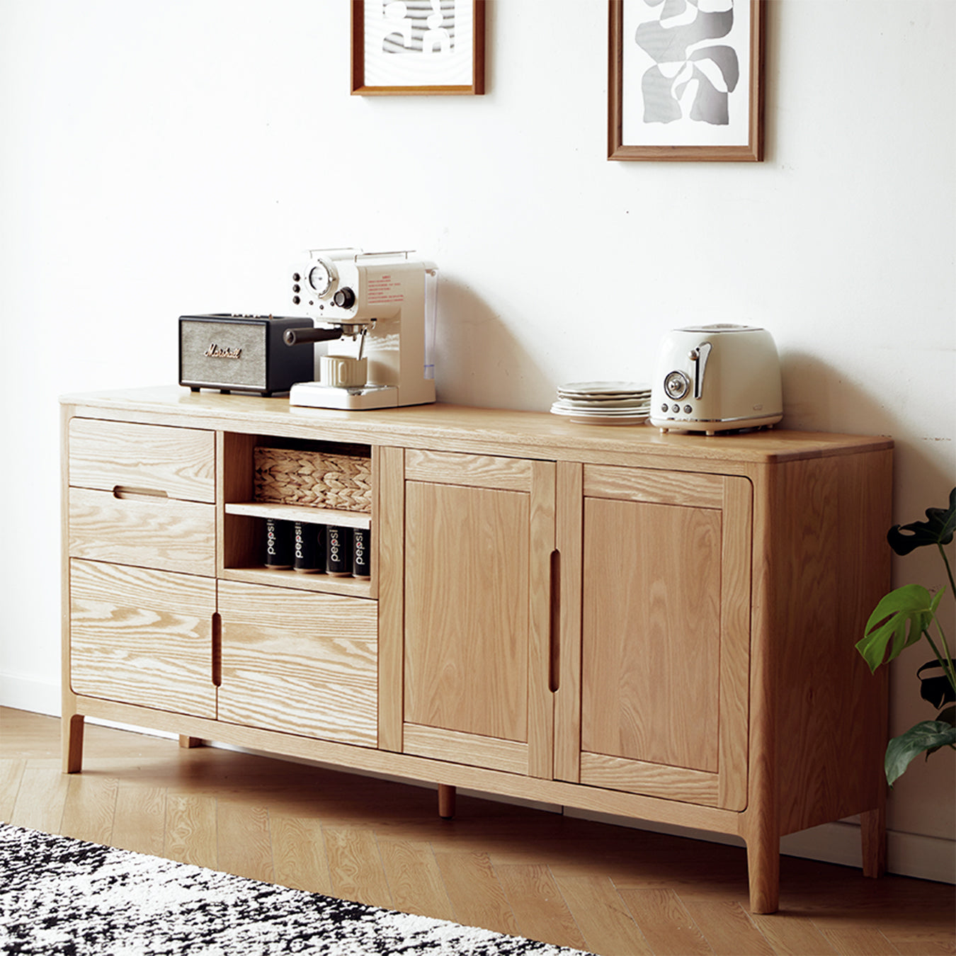 Seattle Natural Solid Oak Extra Large Sideboard