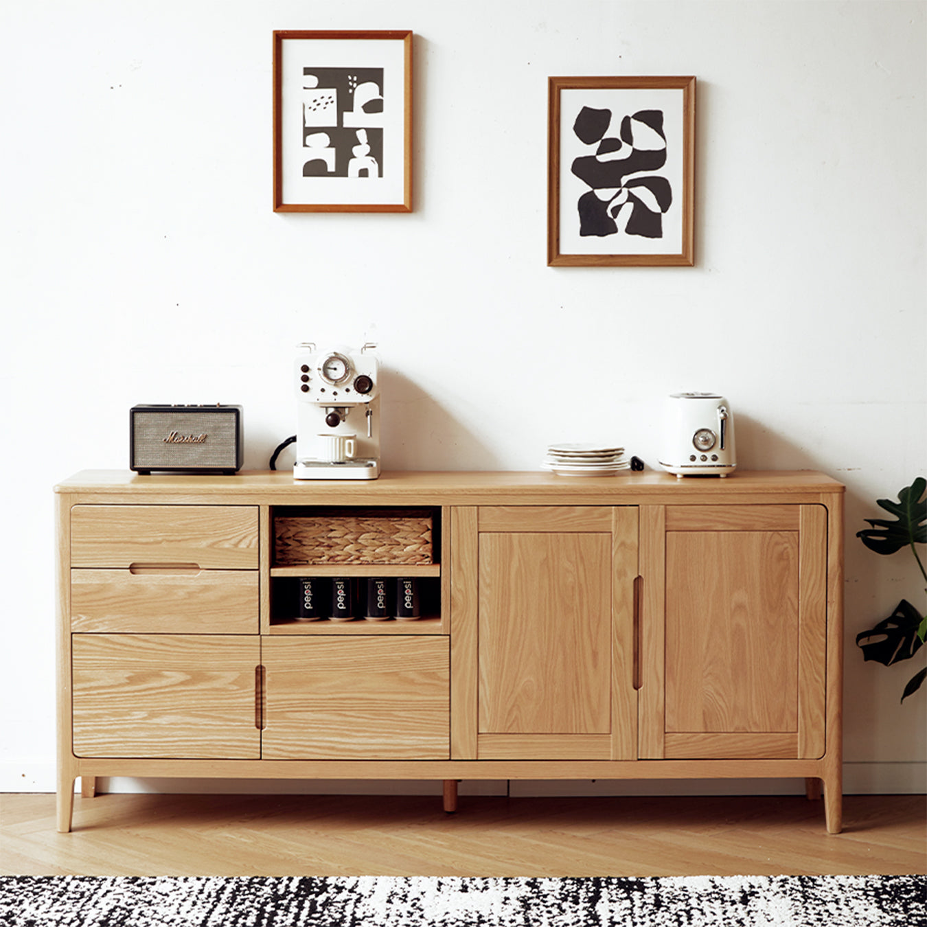Seattle Natural Solid Oak Extra Large Sideboard