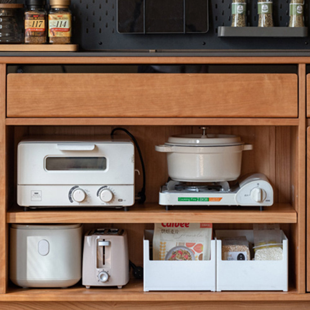 Veroli Natural Solid Cherry Sideboard with Hutch Dresser Top