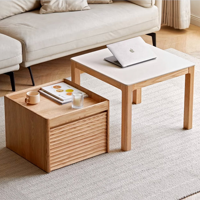 Warburg Natural Solid Oak Coffee Table Set