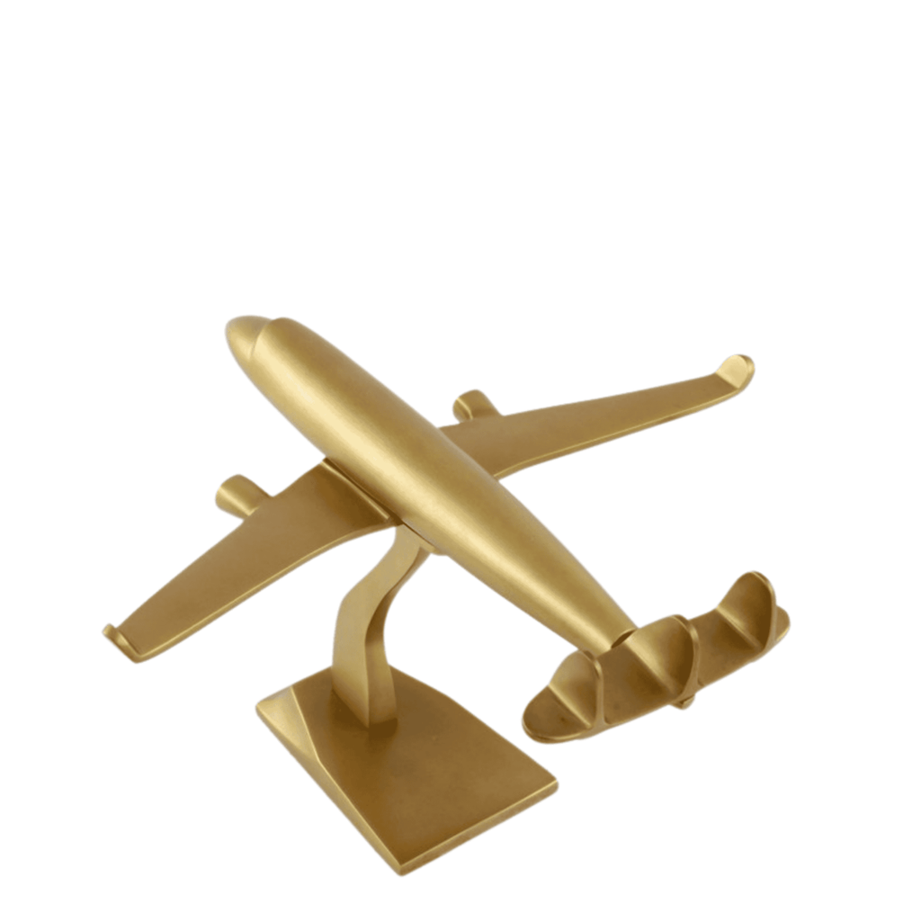 Aeroplane On Stand Gold LATK62936 - Oak Furniture Store