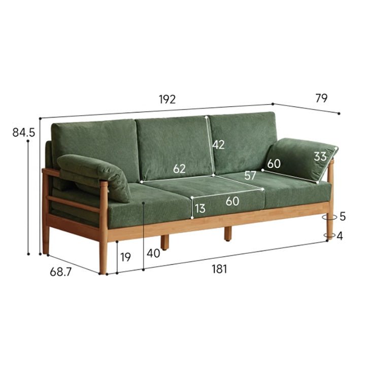 Akita Solid Rubber Wood Sofa - Oak Furniture Store