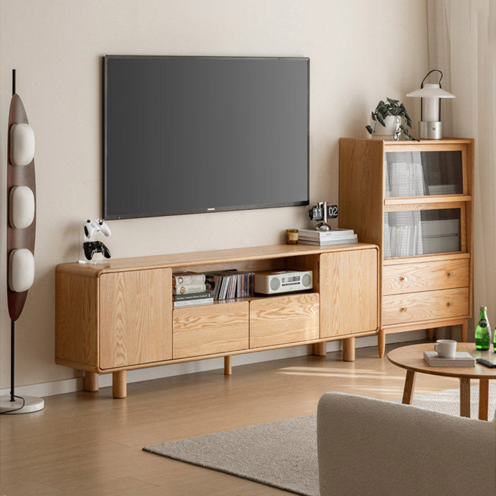Alia Natural Solid Oak Tall Entertainment Unit