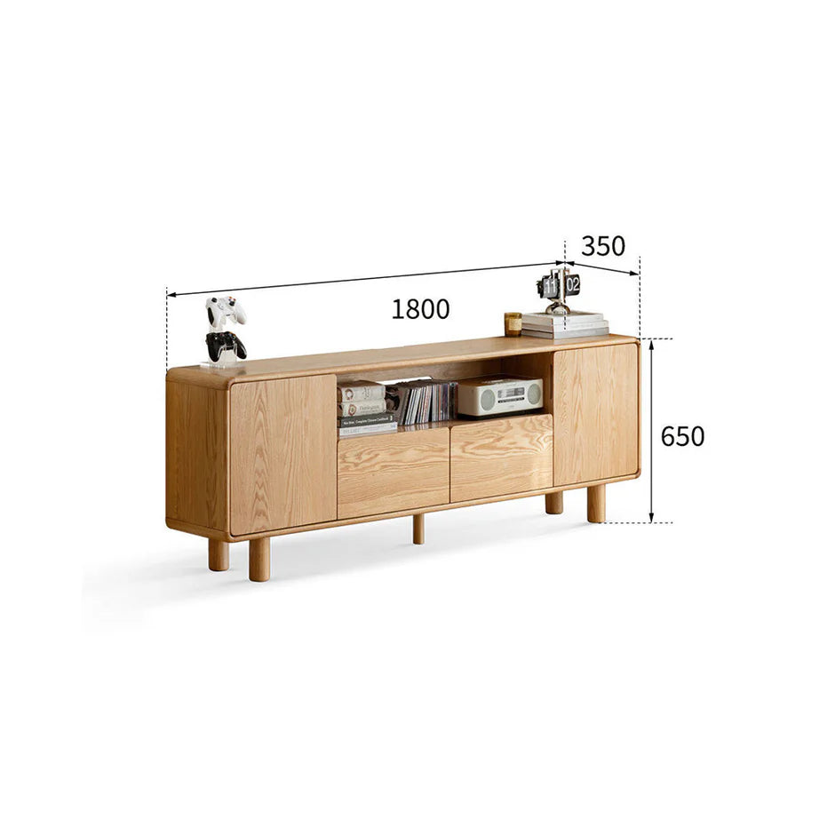 Alia Natural Solid Oak Tall Entertainment Unit