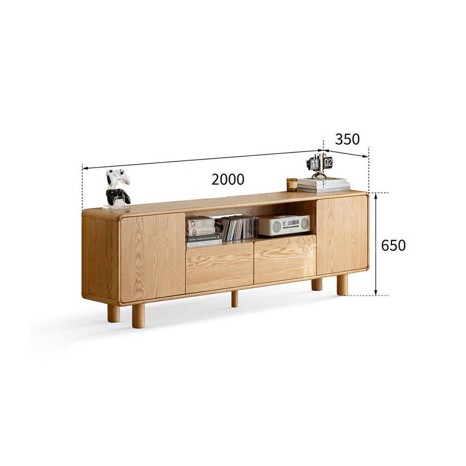 Alia Natural Solid Oak Tall Entertainment Unit