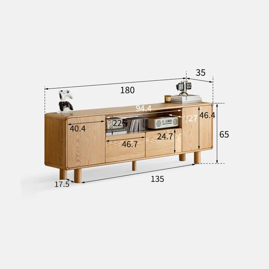 Alia Natural Solid Oak Tall Entertainment Unit