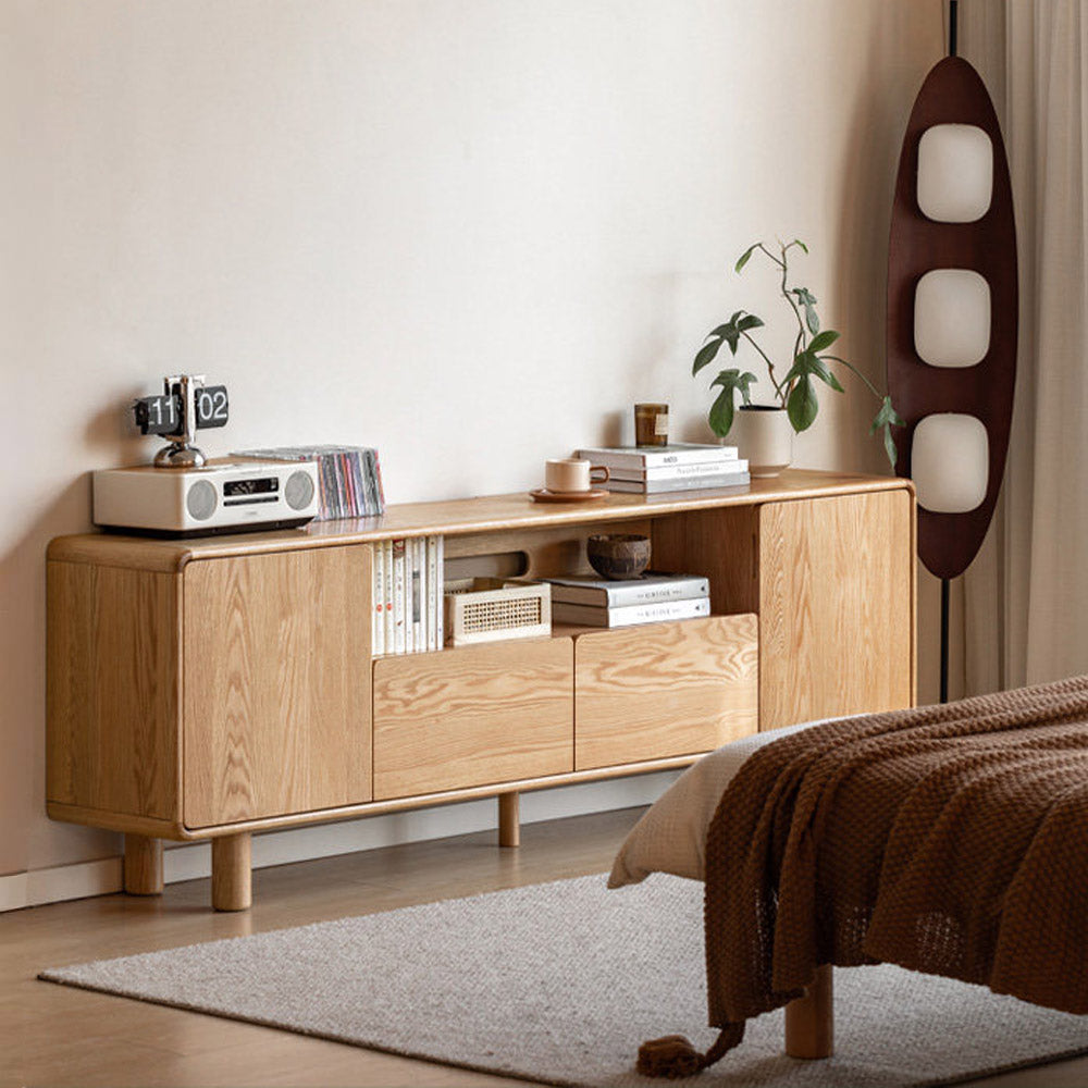 Alia Natural Solid Oak Tall Entertainment Unit