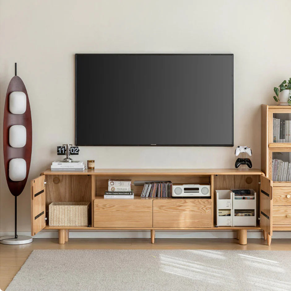 Alia Natural Solid Oak Tall Entertainment Unit