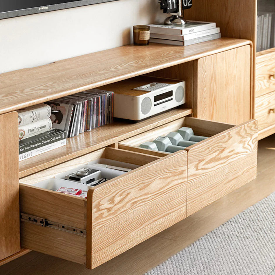 Alia Natural Solid Oak Tall Entertainment Unit