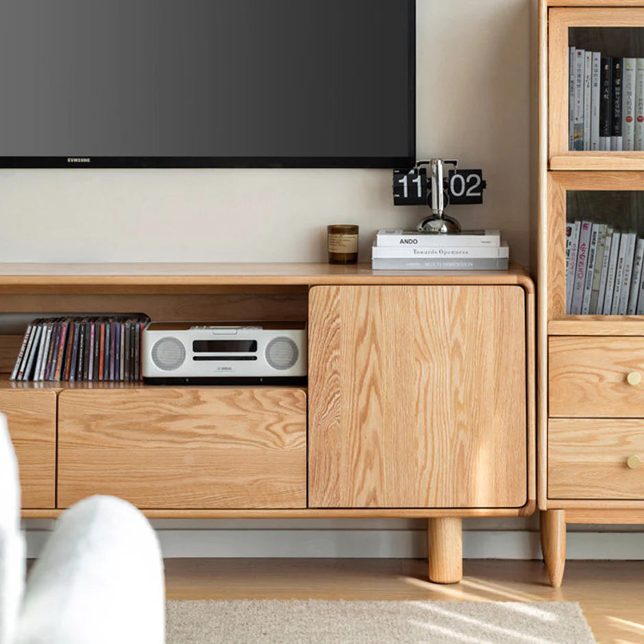 Alia Natural Solid Oak Tall Entertainment Unit