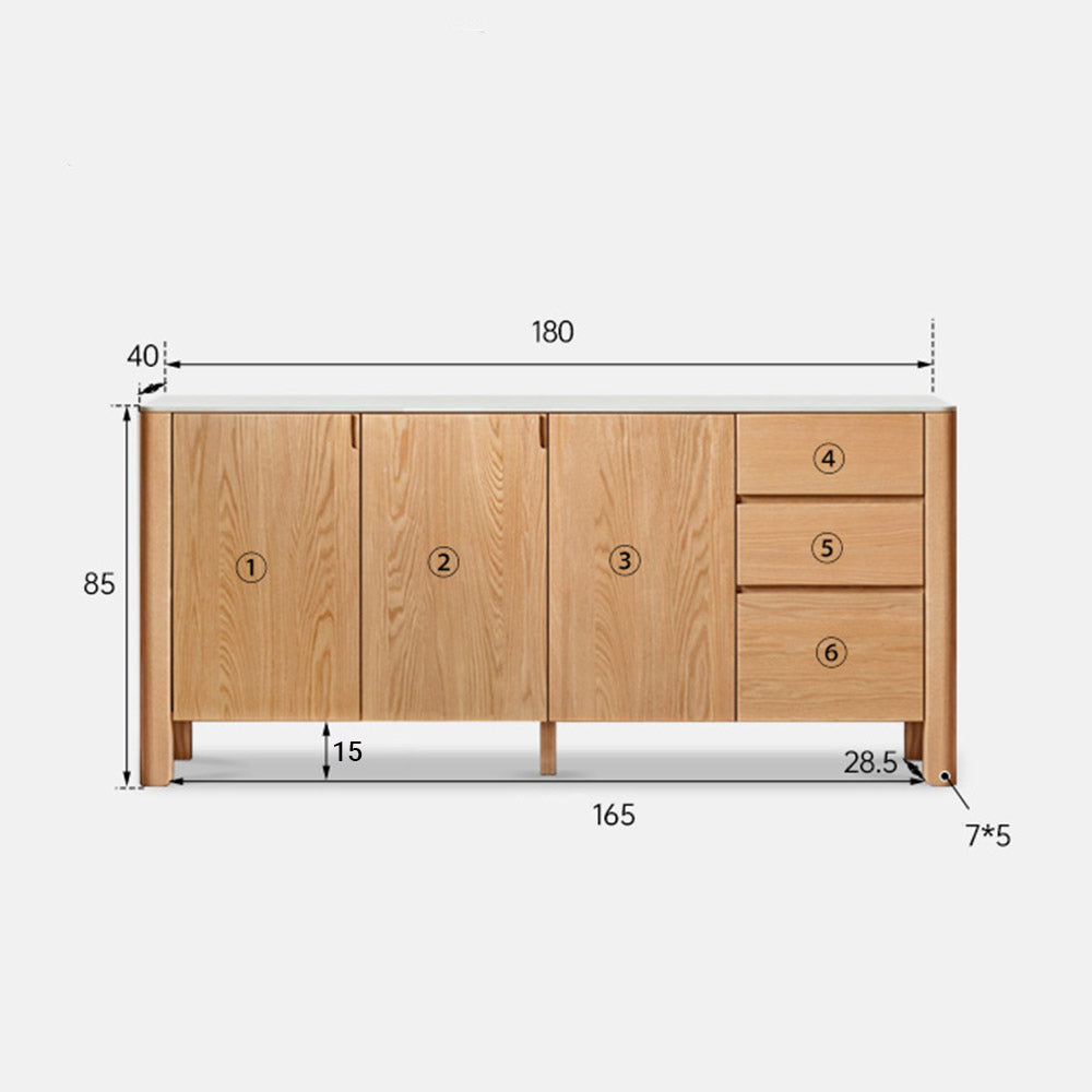 Alvito Natural Solid Oak Sideboard