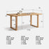 Ancona Natural Solid Ash Rectangular-Leg Dining Table