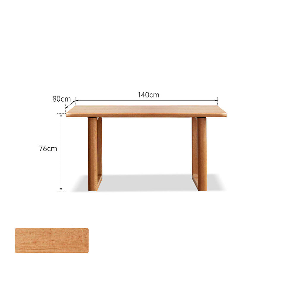 Ancona Natural Solid Cherry Rectangular-Leg Dining Table