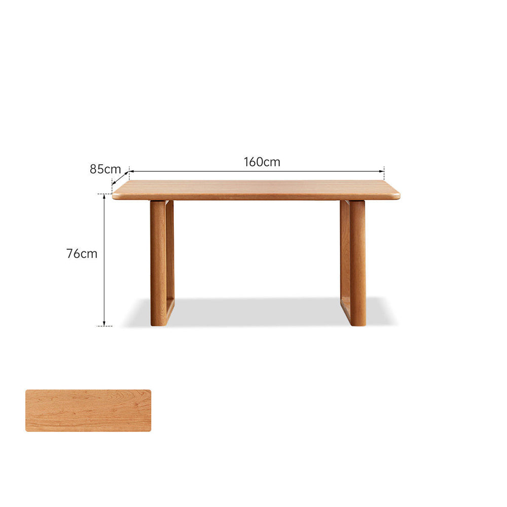 Ancona Natural Solid Cherry Rectangular-Leg Dining Table