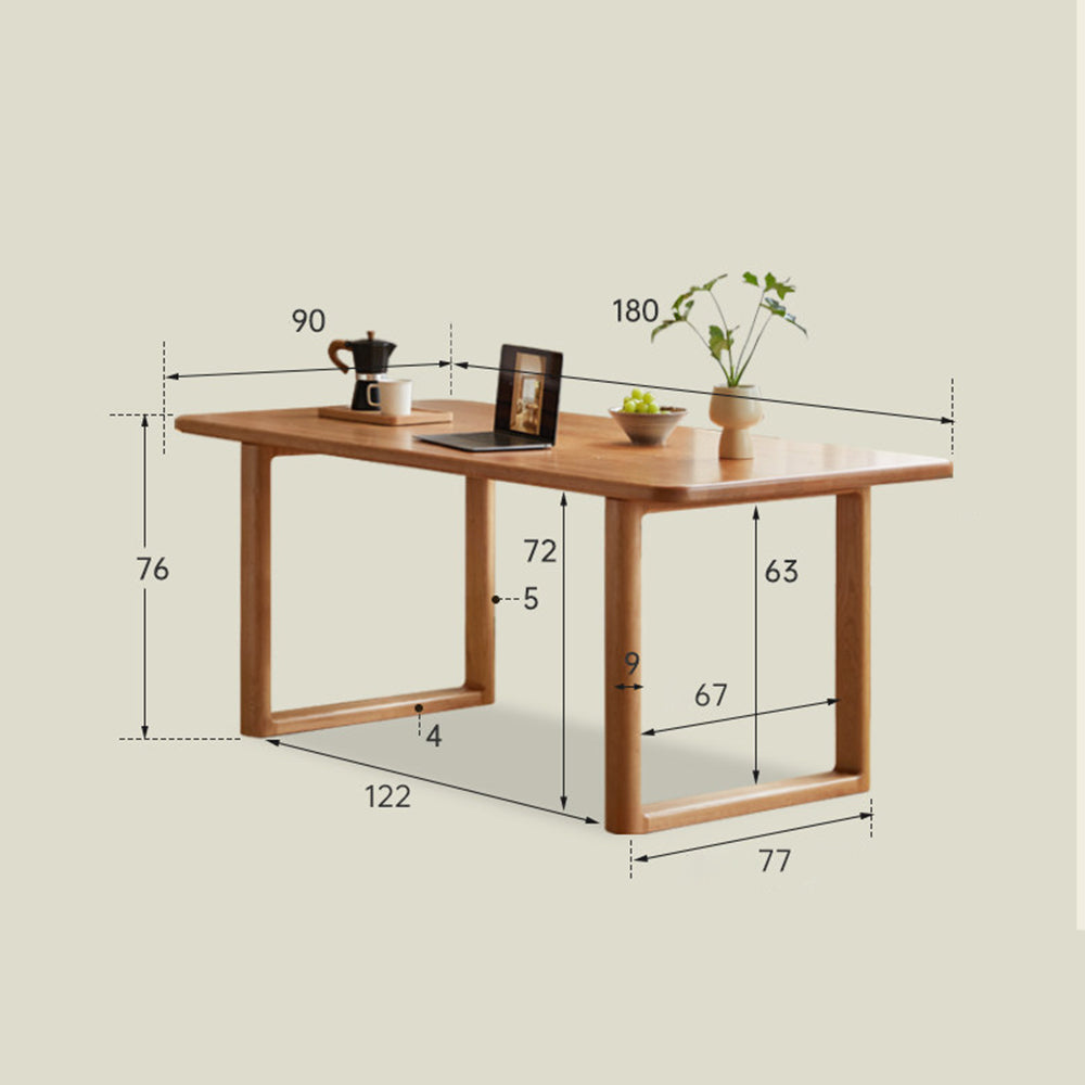 Ancona Natural Solid Cherry Rectangular-Leg Dining Table