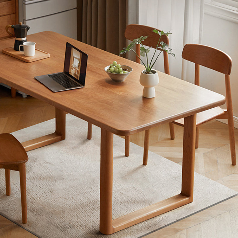 Ancona Natural Solid Cherry Rectangular-Leg Dining Table