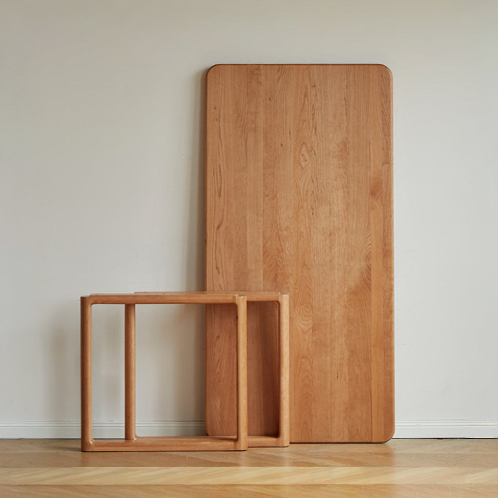 Ancona Natural Solid Cherry Rectangular-Leg Dining Table