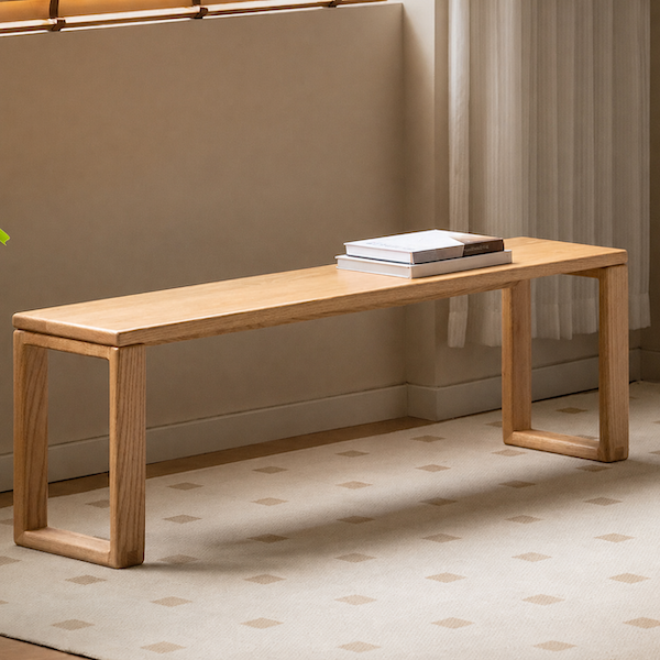 Ancona Natural Solid Oak Dining Bench