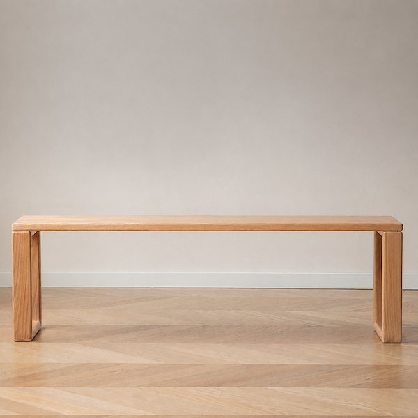 Ancona Natural Solid Oak Dining Bench