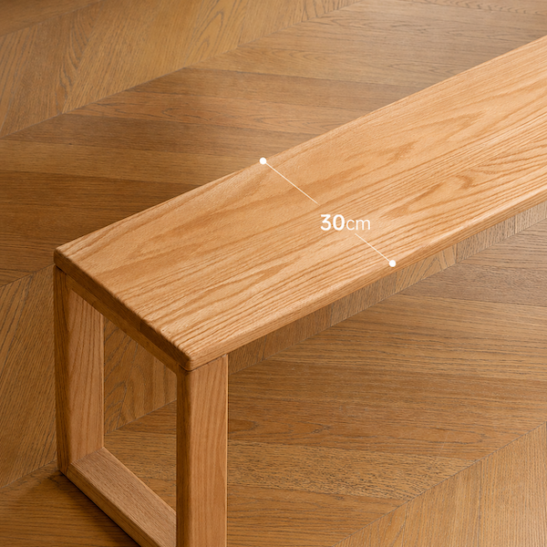 Ancona Natural Solid Oak Dining Bench