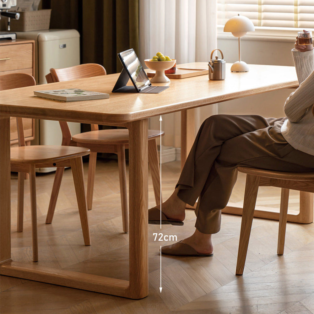 Ancona Natural Solid Oak Rectangular-Leg Dining Table