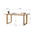 Ancona Natural Solid Oak Rectangular-Leg Dining Table with Ceramic Top