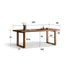 Ancona Natural Solid Walnut Rectangular-Leg Dining Table