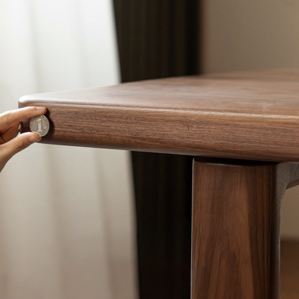 Ancona Natural Solid Walnut Rectangular-Leg Dining Table