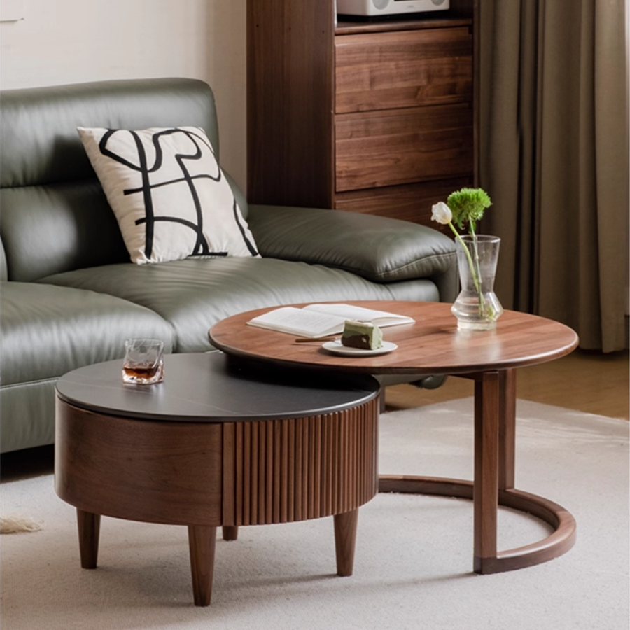 Anders Natural Solid Walnut Coffee Table Set