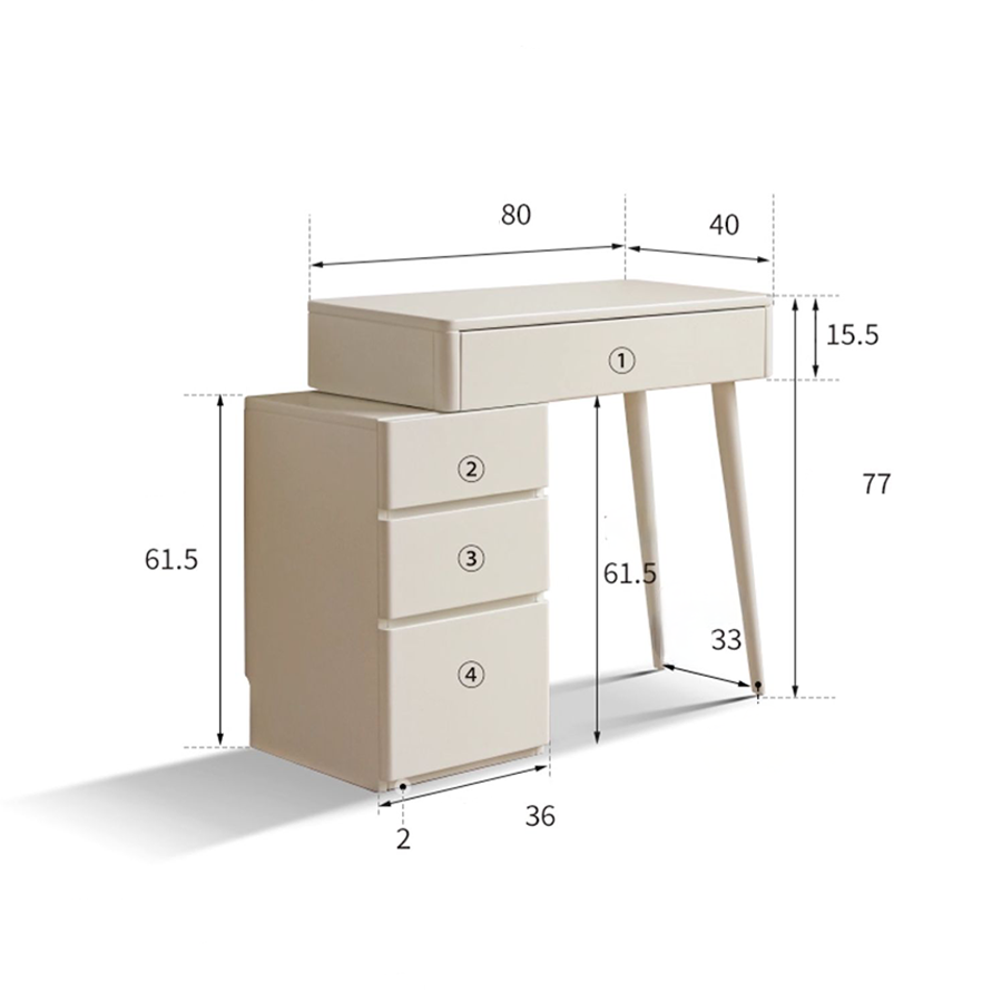 Annecy Solid Rubber Wood Dressing Table
