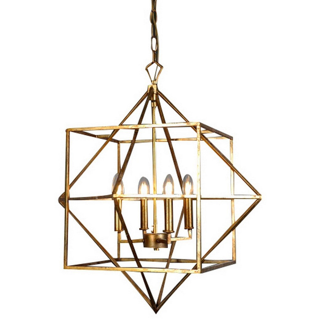 Antiqued Gold Hanging Light RRL4028 - Oak Furniture Store