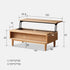 Anzio Natural Solid Oak Lift-Top Coffee Table