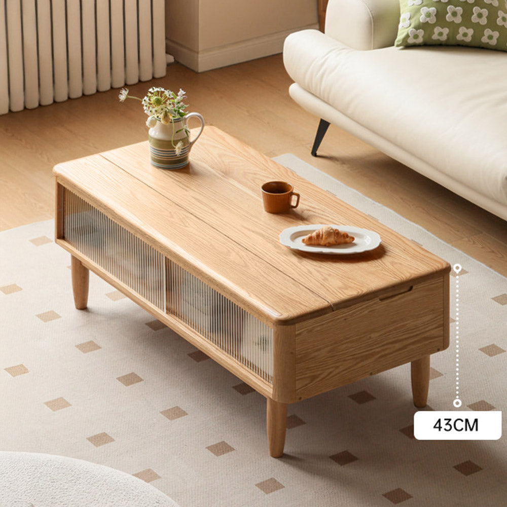 Anzio Natural Solid Oak Lift-Top Coffee Table