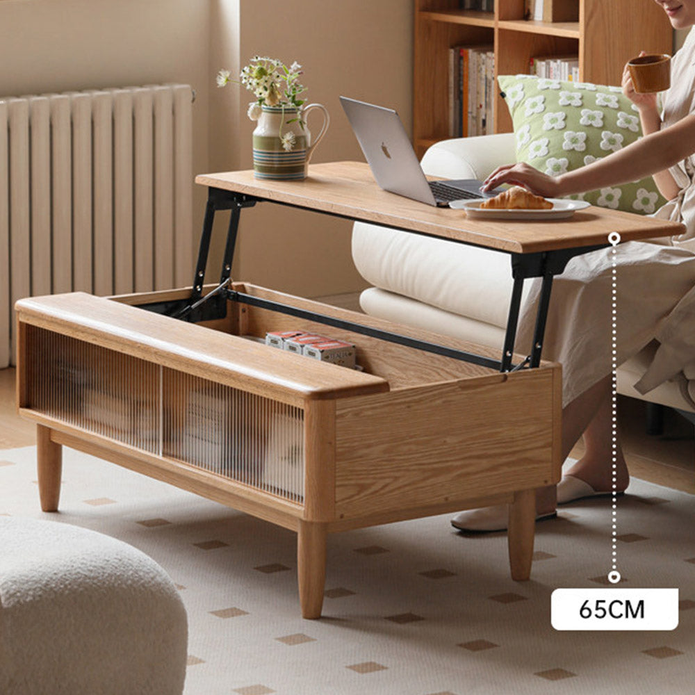 Anzio Natural Solid Oak Lift-Top Coffee Table