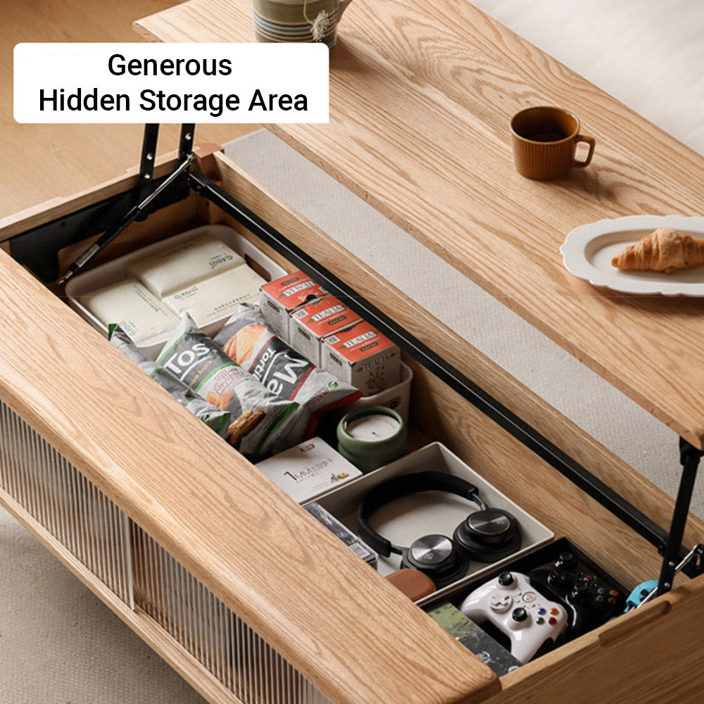Anzio Natural Solid Oak Lift-Top Coffee Table