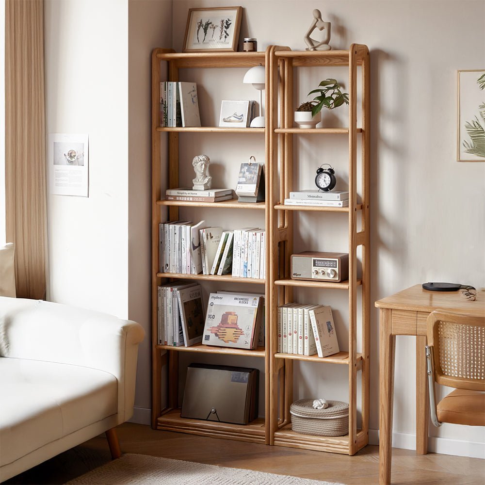Apolda Natural Solid Oak Open - Shelf Bookcase | Oak Furniture Store