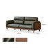 Arcevia Natural Solid Walnut Genuine Leather Sofa