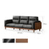 Arcevia Natural Solid Walnut Genuine Leather Sofa