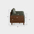 Arcevia Natural Solid Walnut Genuine Leather Sofa
