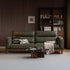 Arcevia Natural Solid Walnut Genuine Leather Sofa