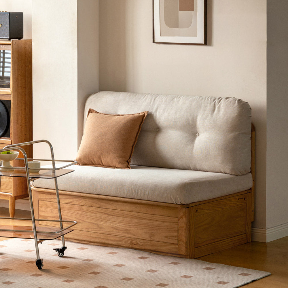 Arezzo Natural Solid Oak Storage Sofa